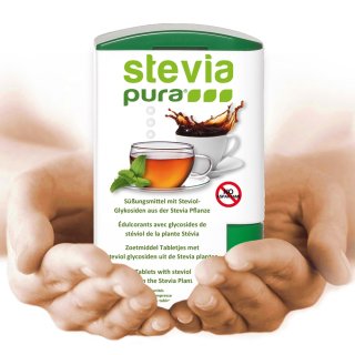 Stevia Sstofftabletten | Stevia Tabletten | Stevia Tabs im Spender | 12x300