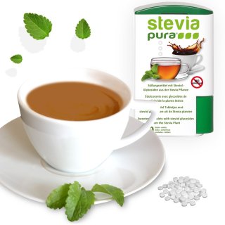 Stevia Sstofftabletten Nachfllpackung | Stevia Tabs | Stevia Tabletten | 3x1200+300 Spender