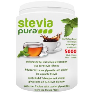 5000 Stevia Sweetener Tablets | REFILL PACK |  + FREE Dispenser