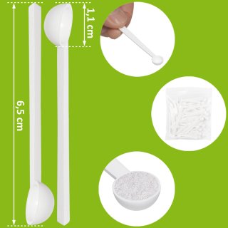 50 Cuillères à mesurer 0,10 ml - Plastique - Blanc