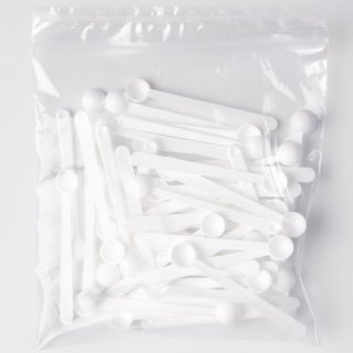 50 Maatlepels 0,10 ml - Plastic - Wit