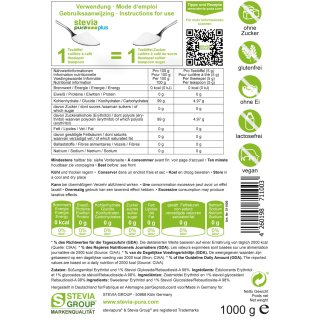 Dispersión dulzura steviapuraPlus | el sustituto del azúcar con eritritol y stevia - 1000 g