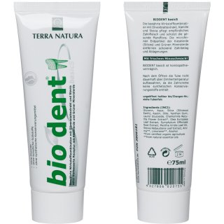 Biodent Basics Tandpasta zonder fluoride | Terra Natura Tandpasta Fluoride Vrij | 3 x 75ml