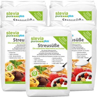 Stevia Granulated Sweetener | Natural Sugar Substitute | Stevia & Erythritol Blend | 5x1kg