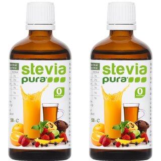 Stvia dulcorant Liquide | Gouttes Liquide de Stvia Pure | Stvia Liquide | 2x50ml