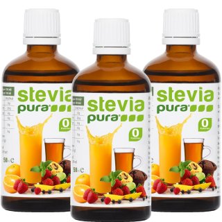 Stevia Flüssigsüße | Stevia flüssig | Flüssige Tafelsüße | 3 x 50ml