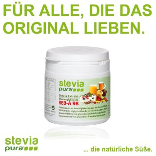 Extracto puro de stevia altamente concentrado - 95% de glucósido de esteviol - 98% de rebaudiósido-A - 50 g | incl. cuchara dosificadora