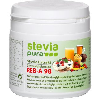 Pure highly concentrated stevia extract - 95% steviol glycoside - 98% rebaudioside-A - 50g | free measuring spoon
