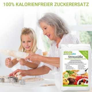 Stevia Kristalline Streuse | Zuckerersatz | Streuse mit Erythrit und Stevia | 10x1kg