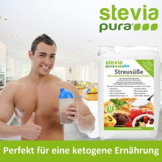 Stevia Kristalline Streuse | Zuckerersatz | Streuse mit Erythrit und Stevia | 10x1kg