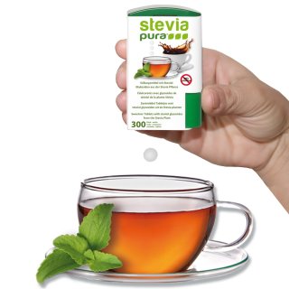 2500 Stevia-tabletten | Stevia-tabletten navulverpakking + GRATIS dispenser