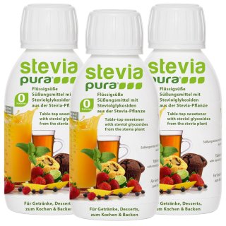 Stevia vloeibare zoetheid | Stevia-vloeistof | Vloeibare tafel zoetheid 3 x 150 ml