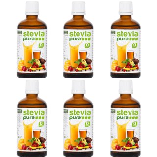 Stevia vloeibare zoetheid | Stevia-vloeistof | Vloeibare tafel zoetheid 6 x 50 ml