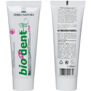 6 x Vital Stevia Bio Dent - Tandpasta - Terra Natura Tandpasta - 75 ml