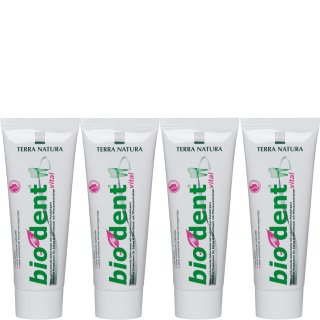 Biodent Vital Fluoride-Free Toothpaste | Terra Natura Toothpaste without Fluoride | 4 x 75ml