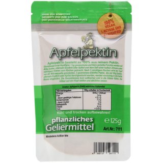 Apple Pectine Poeder | 100% Puur | Alternatief voor Gelatine | 10x125g