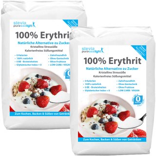 Erythrit | Natürlicher kalorienfreier Zuckerersatz | 2 kg