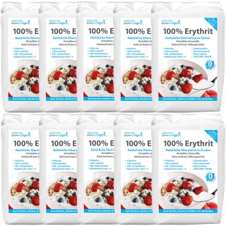 Erythrit | Natürlicher kalorienfreier Zuckerersatz | 10x1 kg
